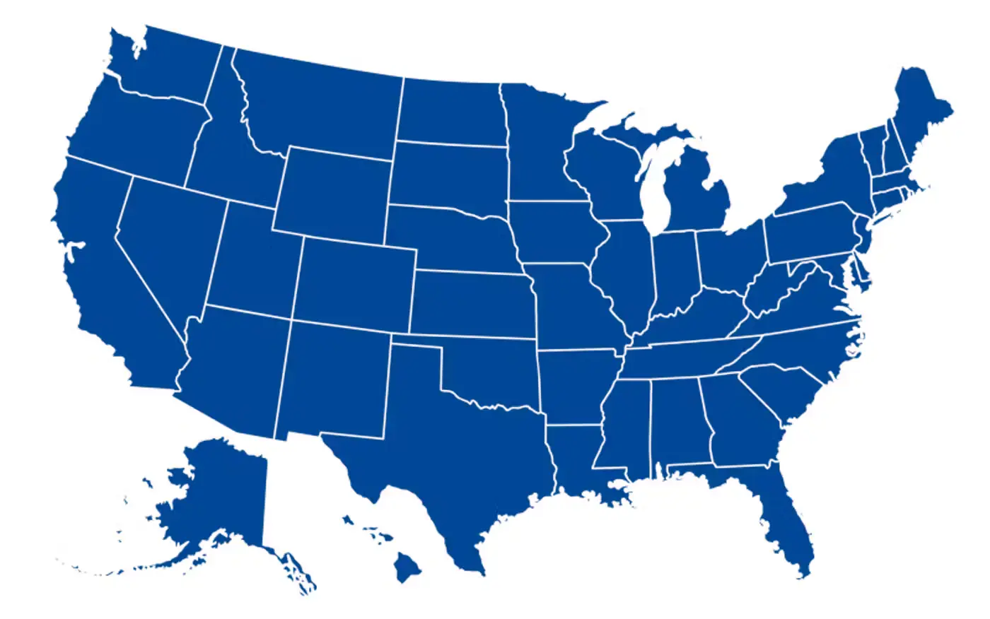 Map of the USA for selecting state to get window replacement quotes